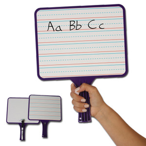 Blank/Lined 2-Sided Rectangular Dry Erase Paddles with Markers, Set of 10 Blank/Lined 2-Sided Rectangular Dry Erase Paddles with Markers, Set of 10