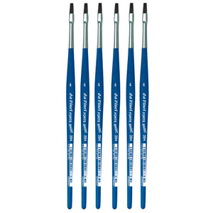 FORTE BASIC Student Brush, Synthetic, Acrylic, Flat, Series 394, Size 4, Pack of 6 FORTE BASIC Student Brush, Synthetic, Acrylic, Flat, Series 394, Size 4, Pack of 6