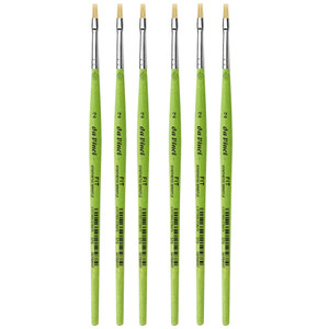 FIT Synthetics Student Brush, Synthetic, Acrylic & Oil, Flat, Series 379, Size 2, Pack of 6 FIT Synthetics Student Brush, Synthetic, Acrylic & Oil, Flat, Series 379, Size 2, Pack of 6