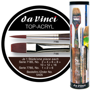 TOP-ACRYL Red-Brown Brushes, Synthetic, Oil & Acrylic, 10 Brush Set in Gift Tin TOP-ACRYL Red-Brown Brushes, Synthetic, Oil & Acrylic, 10 Brush Set in Gift Tin