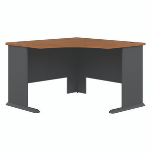 Series A Collection Corner Desk, 47.25" x 47.25" x 29.88", Natural Cherry/Slate Gray Series A Collection Corner Desk, 47.25" x 47.25" x 29.88", Natural Cherry/Slate Gray