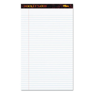 Docket Gold Ruled Perforated Pads, Wide/Legal Rule, 50 White 8.5 x 14 Sheets, 12/Pack Docket Gold Ruled Perforated Pads, Wide/Legal Rule, 50 White 8.5 x 14 Sheets, 12/Pack