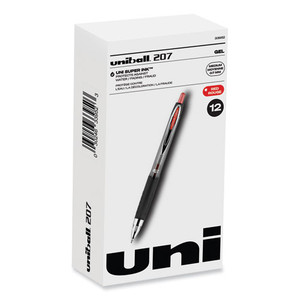 Signo 207 Gel Pen, Retractable, Medium 0.7 mm, Red Ink, Smoke/Black/Red Barrel, Dozen Signo 207 Gel Pen, Retractable, Medium 0.7 mm, Red Ink, Smoke/Black/Red Barrel, Dozen