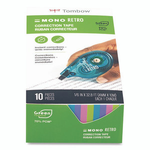 MONO Original Correction Tape, Assorted RetroColor Applicators, 0.17" x 394", 10/Pack MONO Original Correction Tape, Assorted RetroColor Applicators, 0.17" x 394", 10/Pack