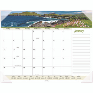 Seascape Panoramic Desk Pad, Seascape Panoramic Photography, 22 x 17, White Sheets, Clear Corners, 12-Month (Jan-Dec): 2025