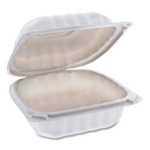EarthChoice SmartLock Microwavable MFPP Hinged Lid Container, 6 x 6 x 3.1, White, Plastic, 400/Carton EarthChoice SmartLock Microwavable MFPP Hinged Lid Container, 6 x 6 x 3.1, White, Plastic, 400/Carton