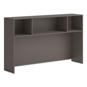 Mod Desk Hutch, 3 Compartments, 66w x 14d x 39.75h, Slate Teak Mod Desk Hutch, 3 Compartments, 66w x 14d x 39.75h, Slate Teak