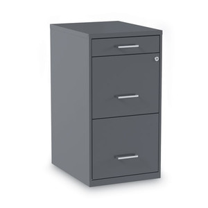 Soho Vertical File Cabinet, 3 Drawers: Pencil/File/File, Letter, Charcoal, 14" x 18" x 26.9" Soho Vertical File Cabinet, 3 Drawers: Pencil/File/File, Letter, Charcoal, 14" x 18" x 26.9"