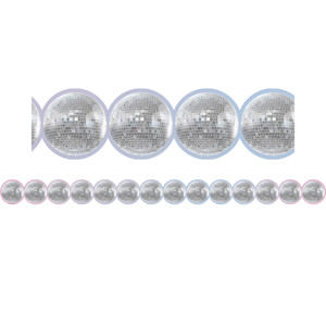 Disco Balls Die-Cut Border Trim, 35 Feet Per Pack, 3 Packs Disco Balls Die-Cut Border Trim, 35 Feet Per Pack, 3 Packs