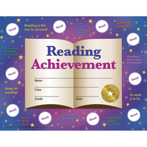Reading Achievement Certificates and Reward Seals, 8.5" x 11", 30 Certificates Per Pack, 3 Packs Reading Achievement Certificates and Reward Seals, 8.5" x 11", 30 Certificates Per Pack, 3 Packs