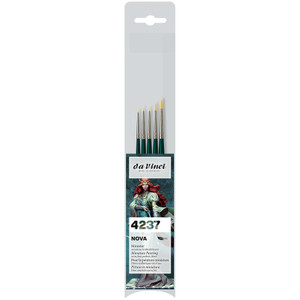 NOVA Miniature Brushes, Synthetic, All Paint Types, Round, Assorted, 5 Brush Set NOVA Miniature Brushes, Synthetic, All Paint Types, Round, Assorted, 5 Brush Set