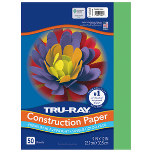 Construction Paper, Heavyweight, Festive Green, 9" x 12", 50 Sheets Per Pack, 5 Packs Construction Paper, Heavyweight, Festive Green, 9" x 12", 50 Sheets Per Pack, 5 Packs