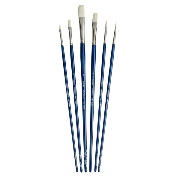 Bristlon Flat Brush Set, 6 Brushes