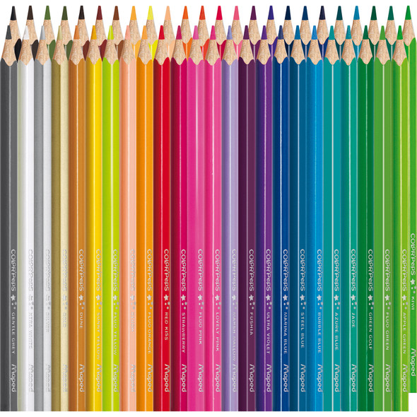 Color'Peps Triangular Colored Pencils, Assorted Colors, 48 Per Pack, 2 Packs