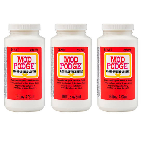 Decoupage Glue, Gloss, 16oz., Pack of 3 Decoupage Glue, Gloss, 16oz., Pack of 3