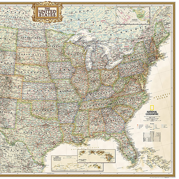 United States Executive Map, Enlarged and Laminated, 69.25" x 48" United States Executive Map, Enlarged and Laminated, 69.25" x 48"