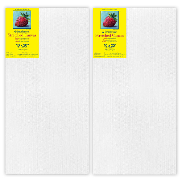 300 Series Traditional Stretched Canvas, 10x20 inch, Pack of 2