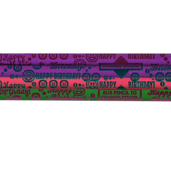 Thermo Happy Birthday Pencils, Assorted Colors, 12 Per Pack, 12 Packs Thermo Happy Birthday Pencils, Assorted Colors, 12 Per Pack, 12 Packs