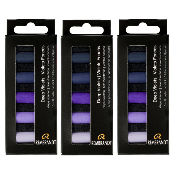 Soft Pastels Micro Sets, Deep Violets Per Set, 5 Half Sticks, 3 Sets