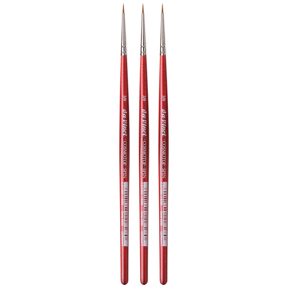 COSMOTOP-SPIN Silkpainting Brush, Synthetic, Watercolor, Round, Size -3, Pack of 3