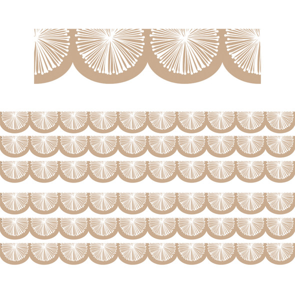 Natural Poms Scalloped Die-Cut Border Trim, 35 Feet Per Pack, 6 Packs