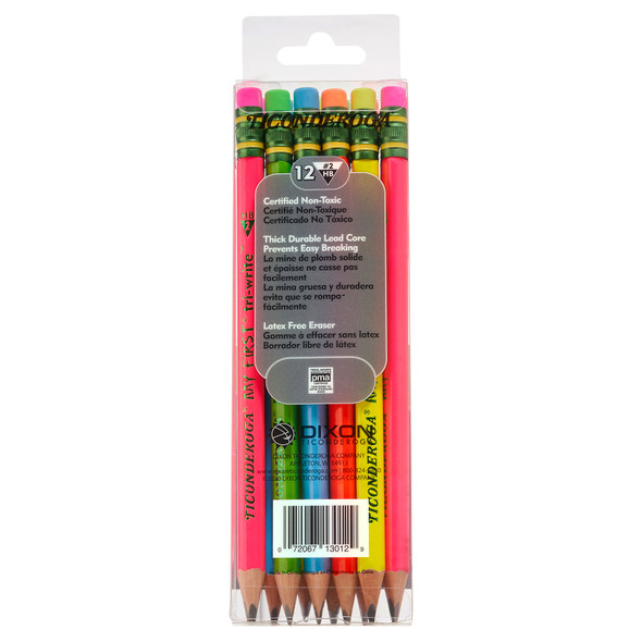My First® Tri-Write™ Wood-Cased Pencils, Neon Assorted, 12 Per Pack, 2 Packs
