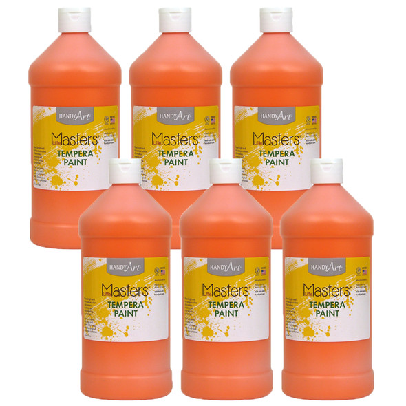 Little Masters® Tempera Paint, Orange, 32 oz., Pack of 6