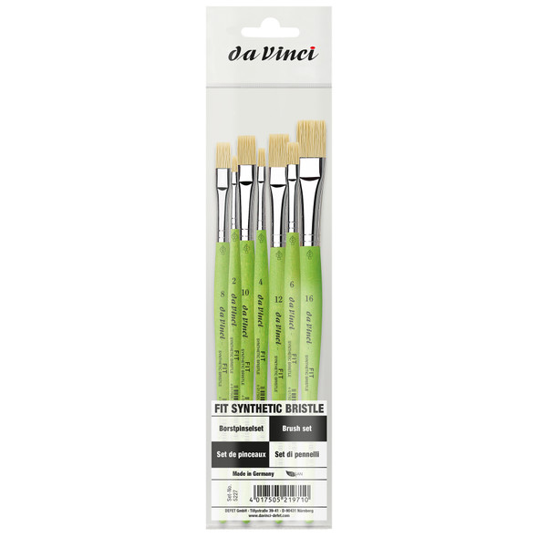 FIT Synthetics Student Brushes, Synthetic, Acrylic & Oil, Flat, Series 379, 7 Brush Set