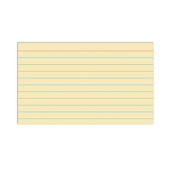Index Cards, 3" x 5", Assorted Colors, Ruled, 100 Per Pack, 10 Packs
