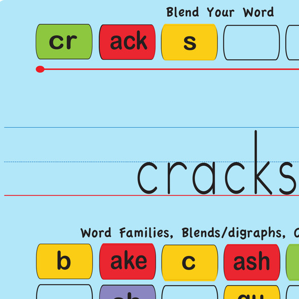 Touch-Stik™ Phonics Tiles & Mat, Blending Board Set, 100 Tiles
