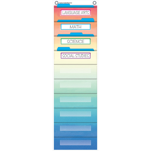 File Storage Pocket Chart, 10 Pockets, Watercolor, 14" x 58" File Storage Pocket Chart, 10 Pockets, Watercolor, 14" x 58"