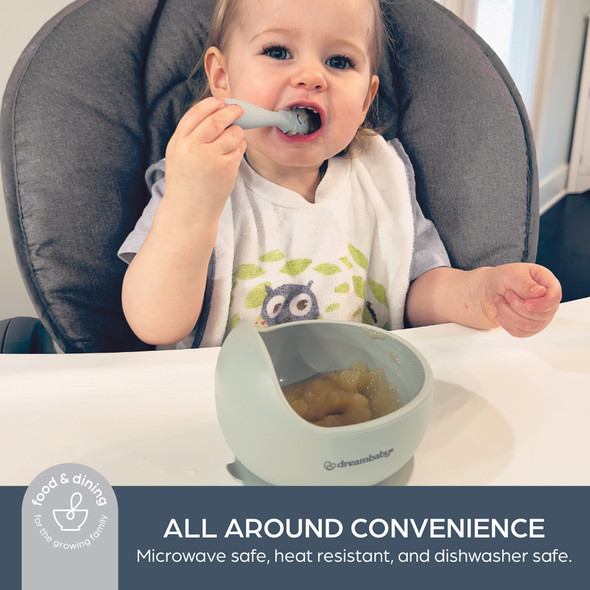 Silicone Scoop Suction Bowl, Seafoam