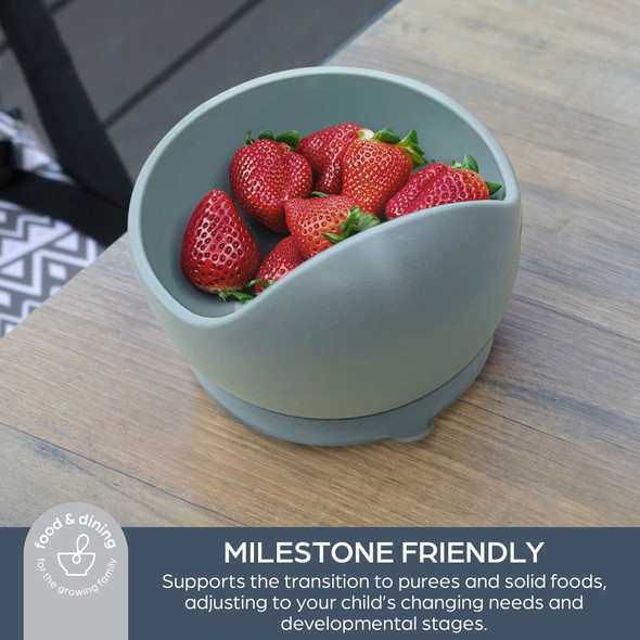 Silicone Scoop Suction Bowl, Seafoam