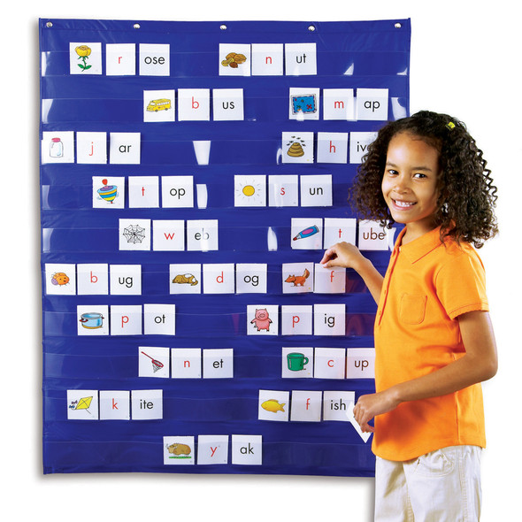 Standard Pocket Chart, 33.5" x 42", Blue Standard Pocket Chart, 33.5" x 42", Blue