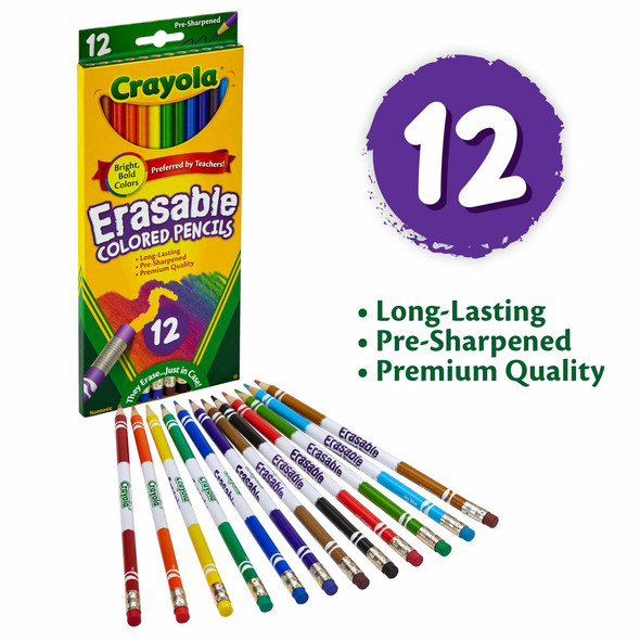 Erasable Colored Pencils, 12 Per Box, 6 Boxes Erasable Colored Pencils, 12 Per Box, 6 Boxes