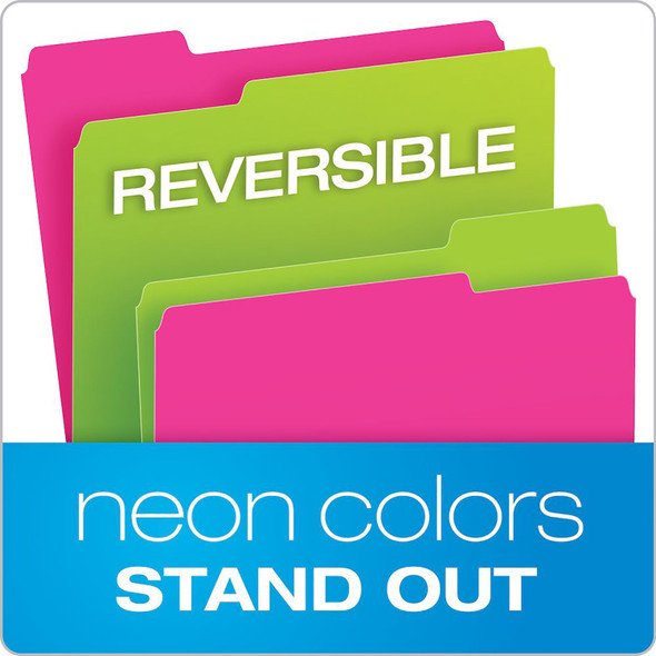 Twisted Glow File Folders, Letter Size, Assorted Colors, 1/3 Cut, 12 Per Pack, 2 Packs