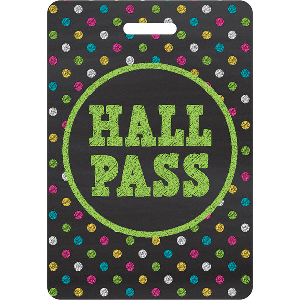 Chalkboard Brights Hall Pass with Lanyard, 4 Per Pack, 3 Packs