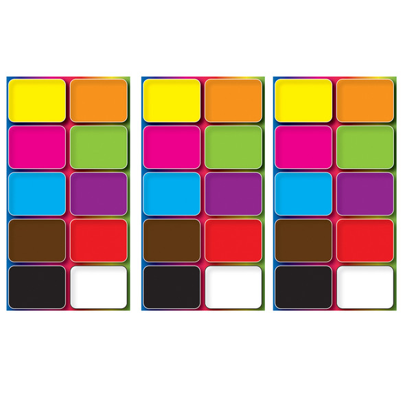 Non-Magnetic Mini Whiteboard Erasers, Assorted, 10 Per Pack, 3 Packs