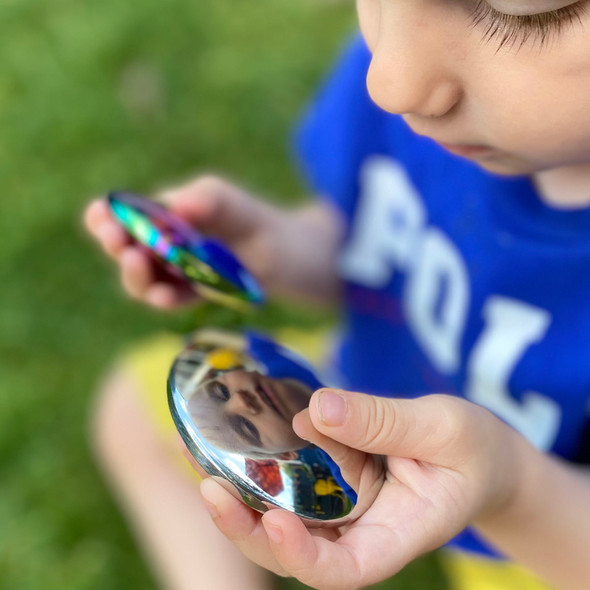 Sensory Reflective Sound Buttons - Set of 3 - Mirrored Discs for Babies and Toddlers - Sensory Stacking Toy Sensory Reflective Sound Buttons - Set of 3 - Mirrored Discs for Babies and Toddlers - Sensory Stacking Toy