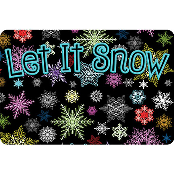 The Original Fun Mat™, Welcome Mat, 15.5" x 23.5", Let It Snow Colorful Snowflakes