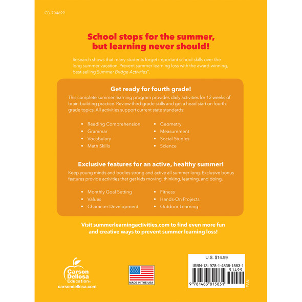 Summer Bridge Activities® Workbook, Grade 3-4, Paperback