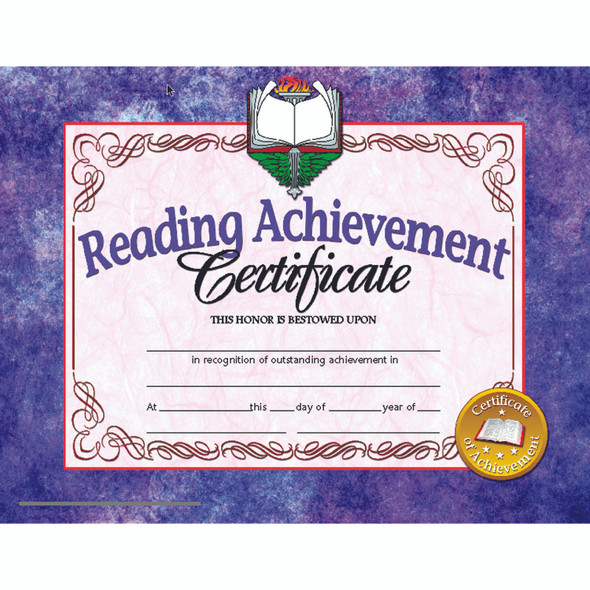 Reading Achievement Certificate, 30 Per Pack, 3 Packs Reading Achievement Certificate, 30 Per Pack, 3 Packs