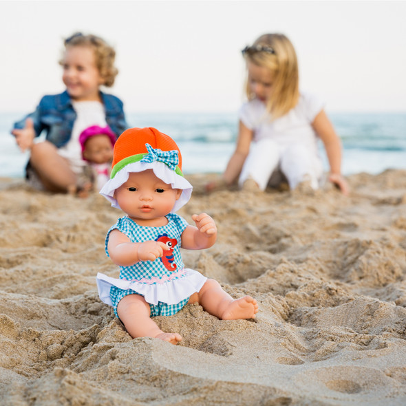 Doll Clothes, Fits 12-5/8" Dolls, Warm Weather Romper/Hat Set Doll Clothes, Fits 12-5/8" Dolls, Warm Weather Romper/Hat Set