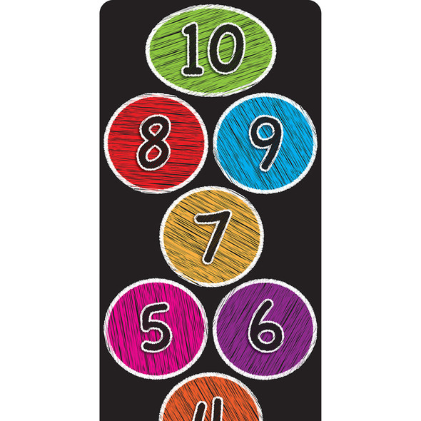 Smart Poly™, The Original Fun Mat™, Mat Runner, 15.5" x 47", Numbers 1-10, Colored Chalk Circles