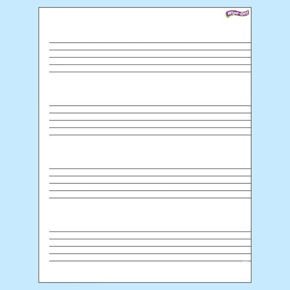 Music Staff Paper Wipe-Off® Chart, 17" x 22", Pack of 6 Music Staff Paper Wipe-Off® Chart, 17" x 22", Pack of 6
