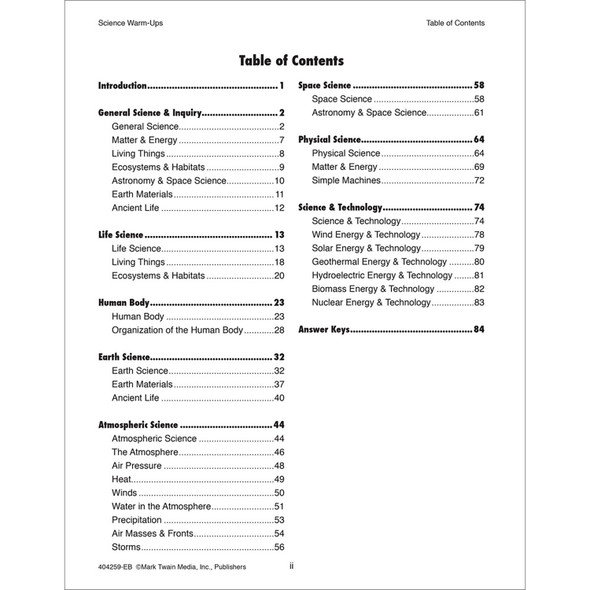 Science Warm-Ups Resource Book, Grade 5-8, Paperback Science Warm-Ups Resource Book, Grade 5-8, Paperback