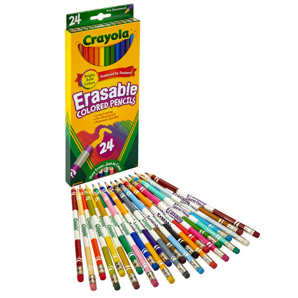 Erasable Colored Pencils, 24 Per Box, 3 Boxes Erasable Colored Pencils, 24 Per Box, 3 Boxes
