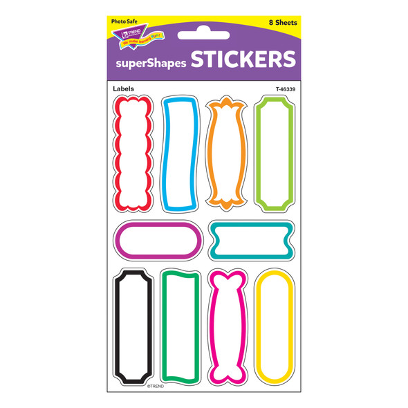 Labels superShapes Stickers-Large, 80 Per Pack, 6 Packs Labels superShapes Stickers-Large, 80 Per Pack, 6 Packs