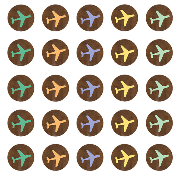 Travel the Map Airplanes Mini Stickers, 378 Per Pack, 12 Packs
