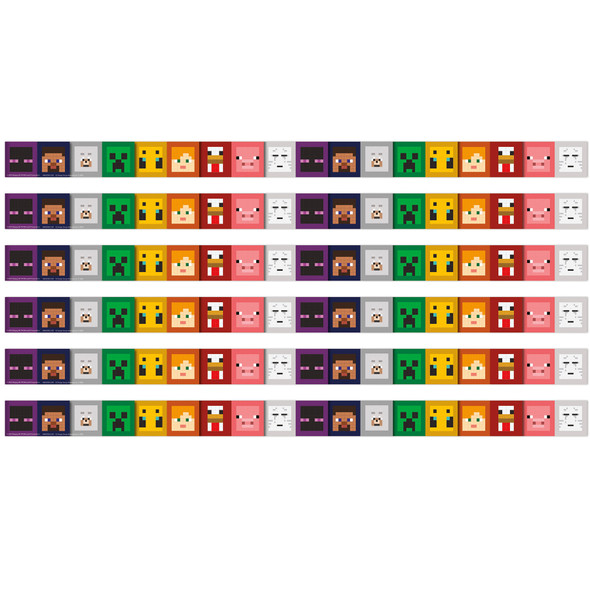 Minecraft Character Lineup Deco Trim, 37 Feet Per Pack, 6 Packs Minecraft Character Lineup Deco Trim, 37 Feet Per Pack, 6 Packs